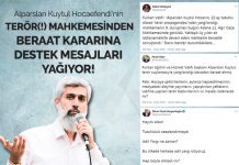 Beraat Kararına Destek Mesajları Yağıyor! Alparslan Kuytul Hocaefendi'nin Terör(!) Mahkemesinden Beraat Kararına Destek Mesajları Yağıyor!