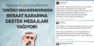 Alparslan Kuytul Hocaefendi'nin Terör(!) Mahkemesinden Beraat Kararına Destek Mesajları Yağıyor!