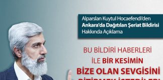 Ankara'da Dağıtılan Şeriat Bildirisi Hakkında Açıklama!