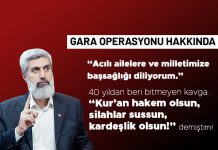 Gara Operasyonu Hakkında: Acılı Ailelere ve Milletimize Başsağlığı Diliyorum