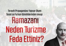 Teravih Propagandası Yapıyor Diyen Soylu’ya: Ramazanı Neden Turizme Feda Ettiniz? Teravih Propagandası Yapıyor Diyen Soylu’ya: Ramazanı Neden Turizme Feda Ettiniz?